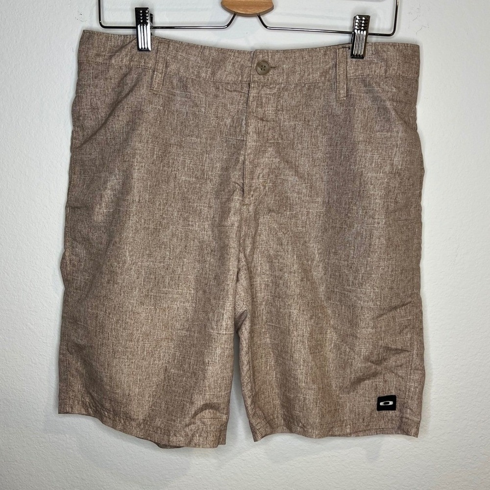Oakley Mens Hybrid Shorts Heathered Crosshatch Brown 32